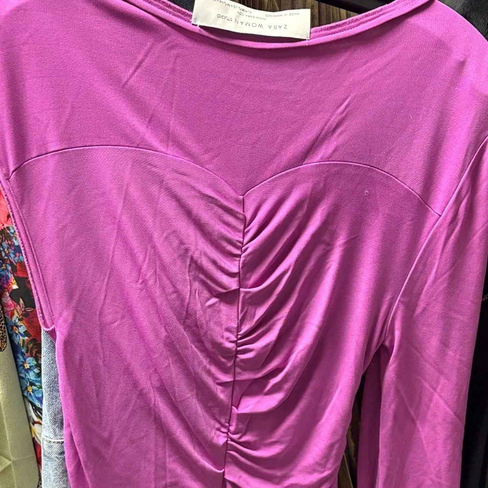 Zara Pink Long Sleeve Dress - Picture 7 of 7